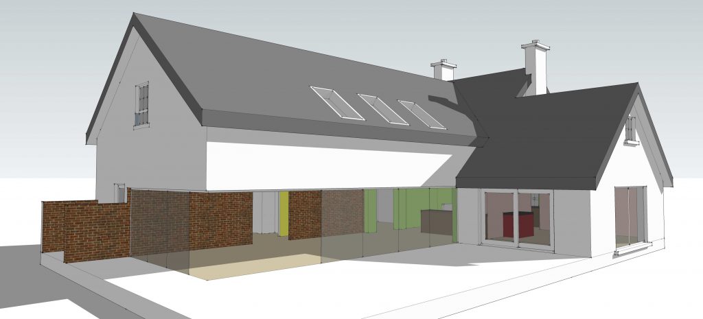 1980s refurbishment - early design of extension to rear 